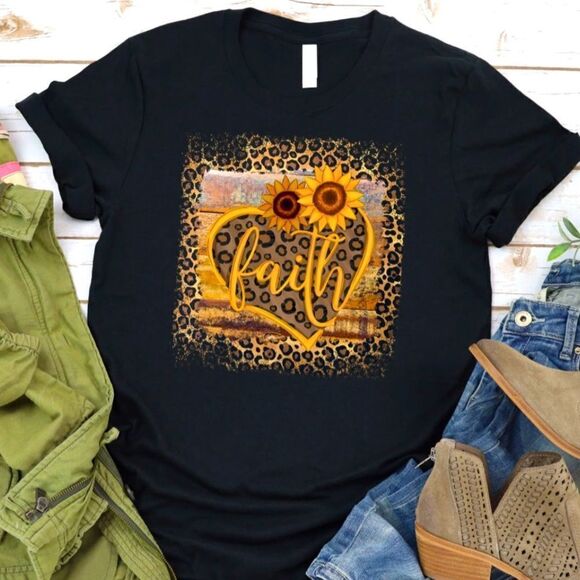 Live In Faith sunflower shirt - Picture 1 of 4